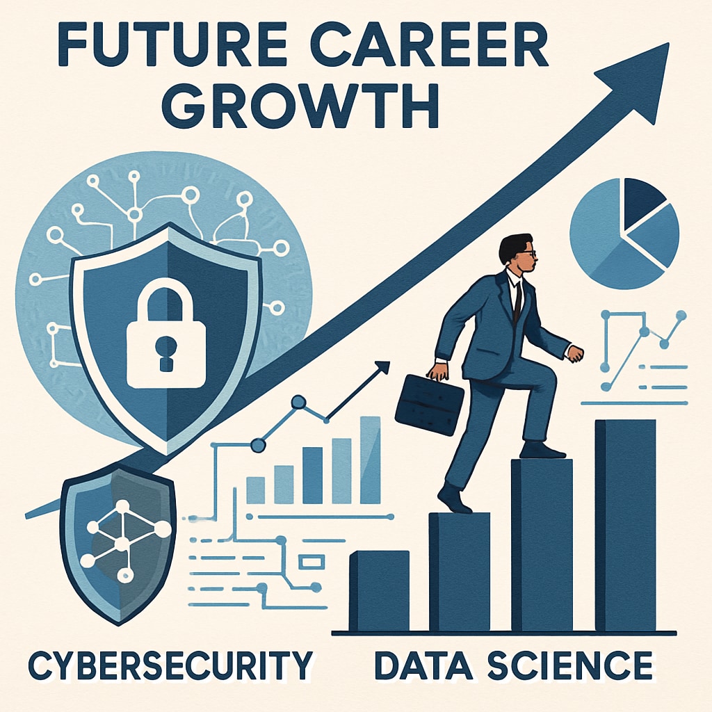 Career growth in cybersecurity and data science sectors.