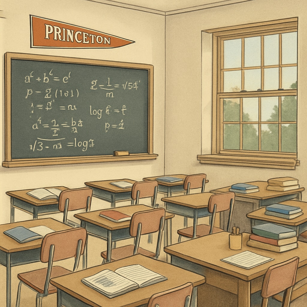 A classroom setting at Princeton University, showcasing its academic environment. Princeton University classroom demonstrating its academic environment.