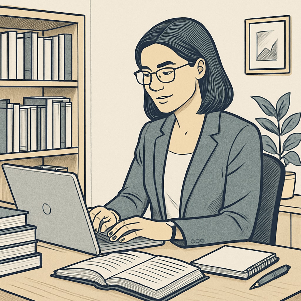Adult learner managing career and education goals.