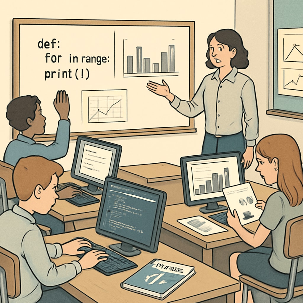 K12 students learning coding and data analysis for cybersecurity and data science careers.