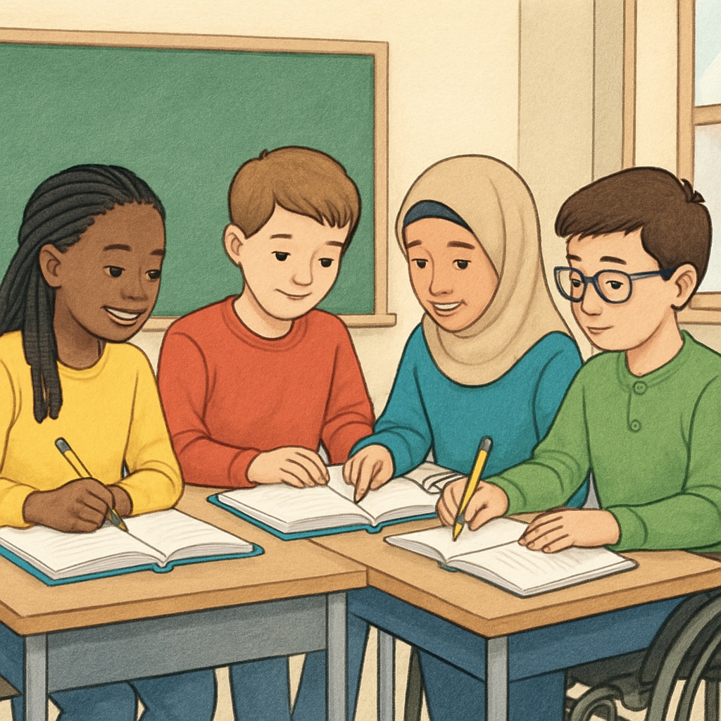 Classroom of diverse students highlighting educational equity and inclusion