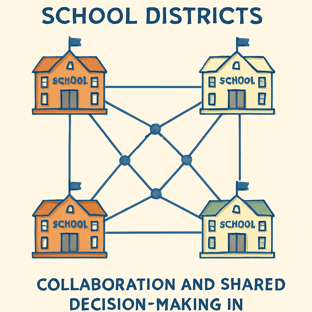 A visual representation of interconnected school districts, emphasizing the need for collaboration in school choice. A diagram of interconnected districts highlighting communication gaps in school transfers.