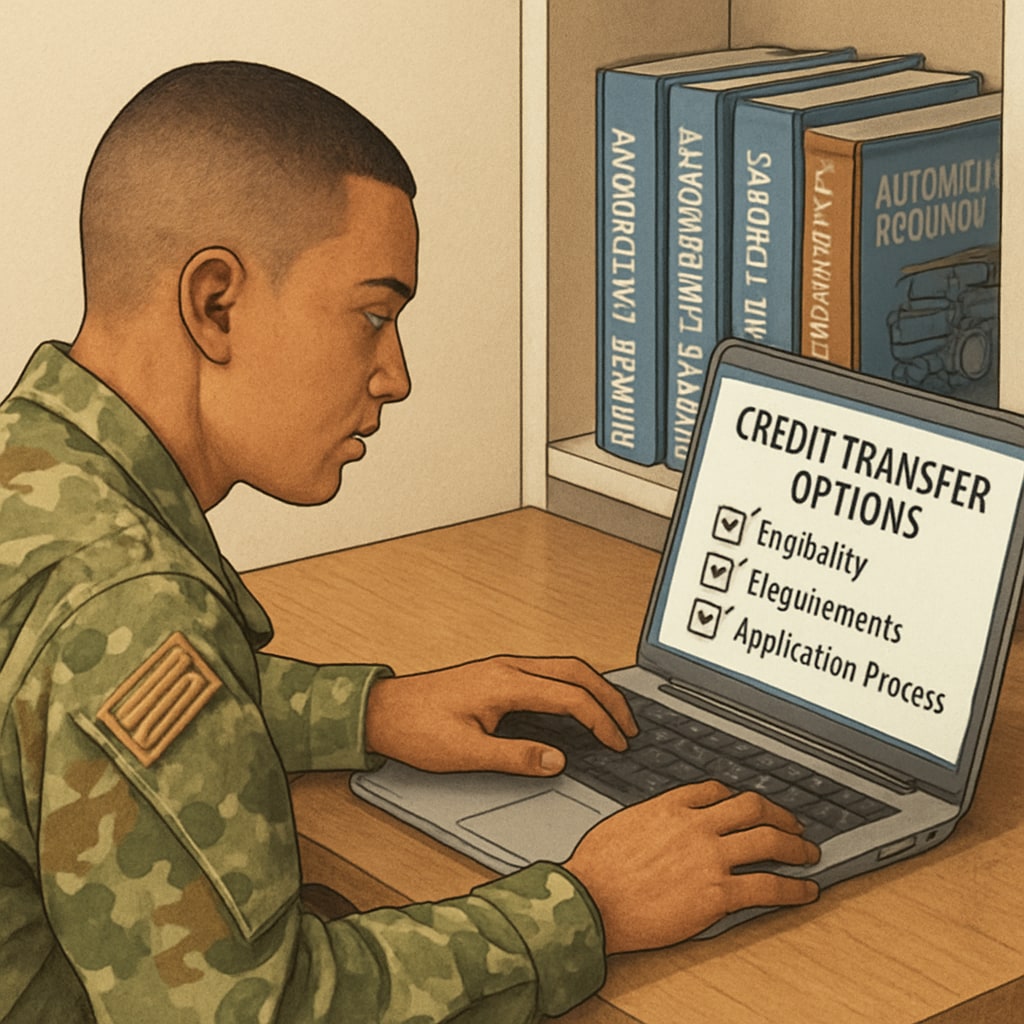 Military student exploring credit transfer for automotive technology degree