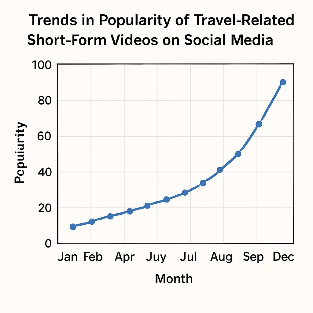 A graph highlighting trends in travel-related short-form videos on social media.