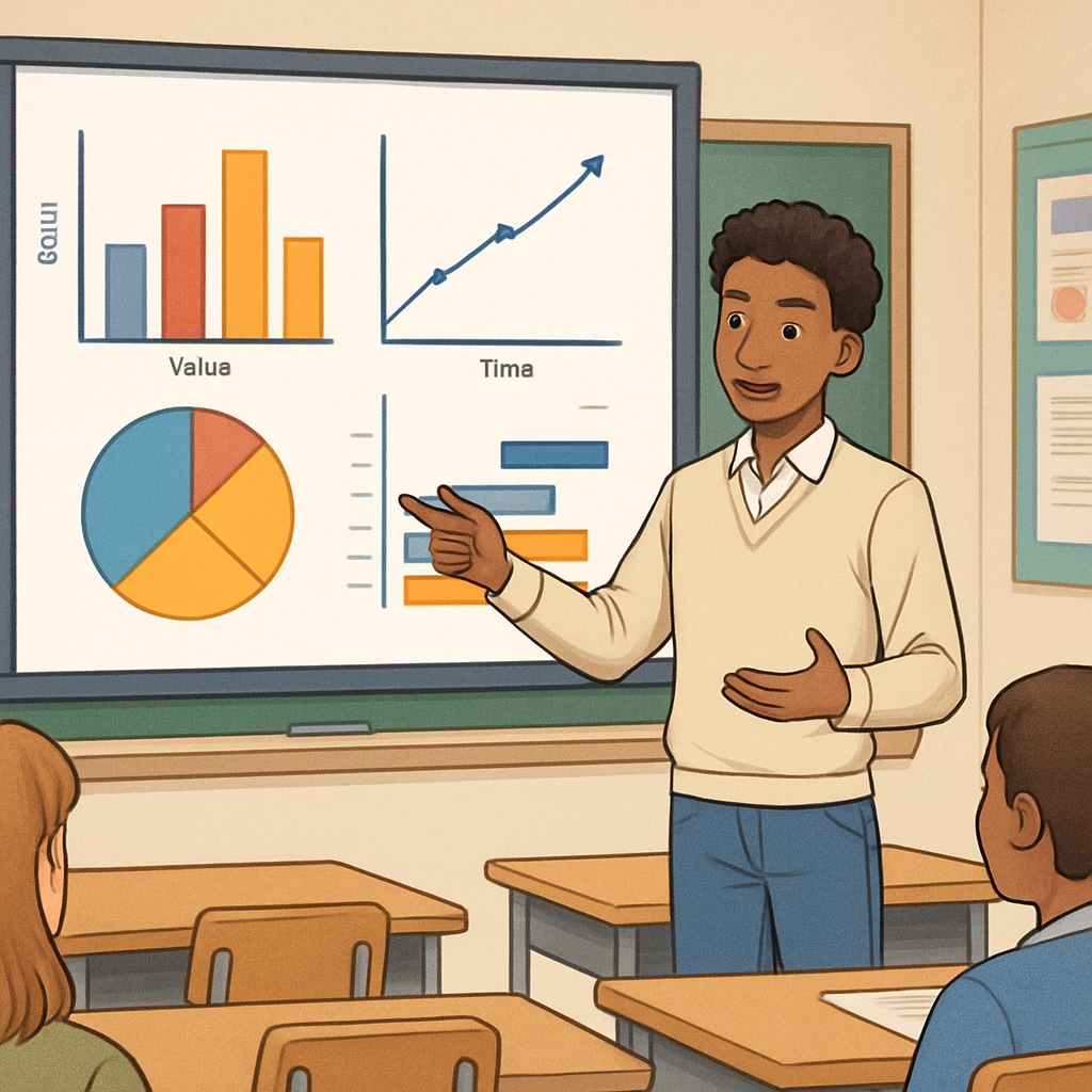 Student showcasing data science skills in an academic environment