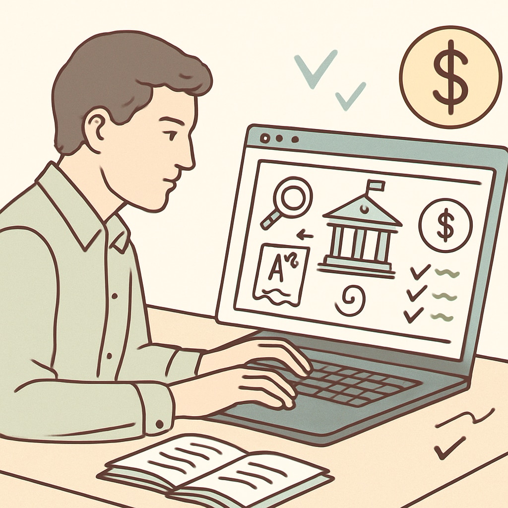 A student researching affordable universities online, focusing on AS-level qualifications and budget-friendly options. Student researching AS-level university options within budget constraints.