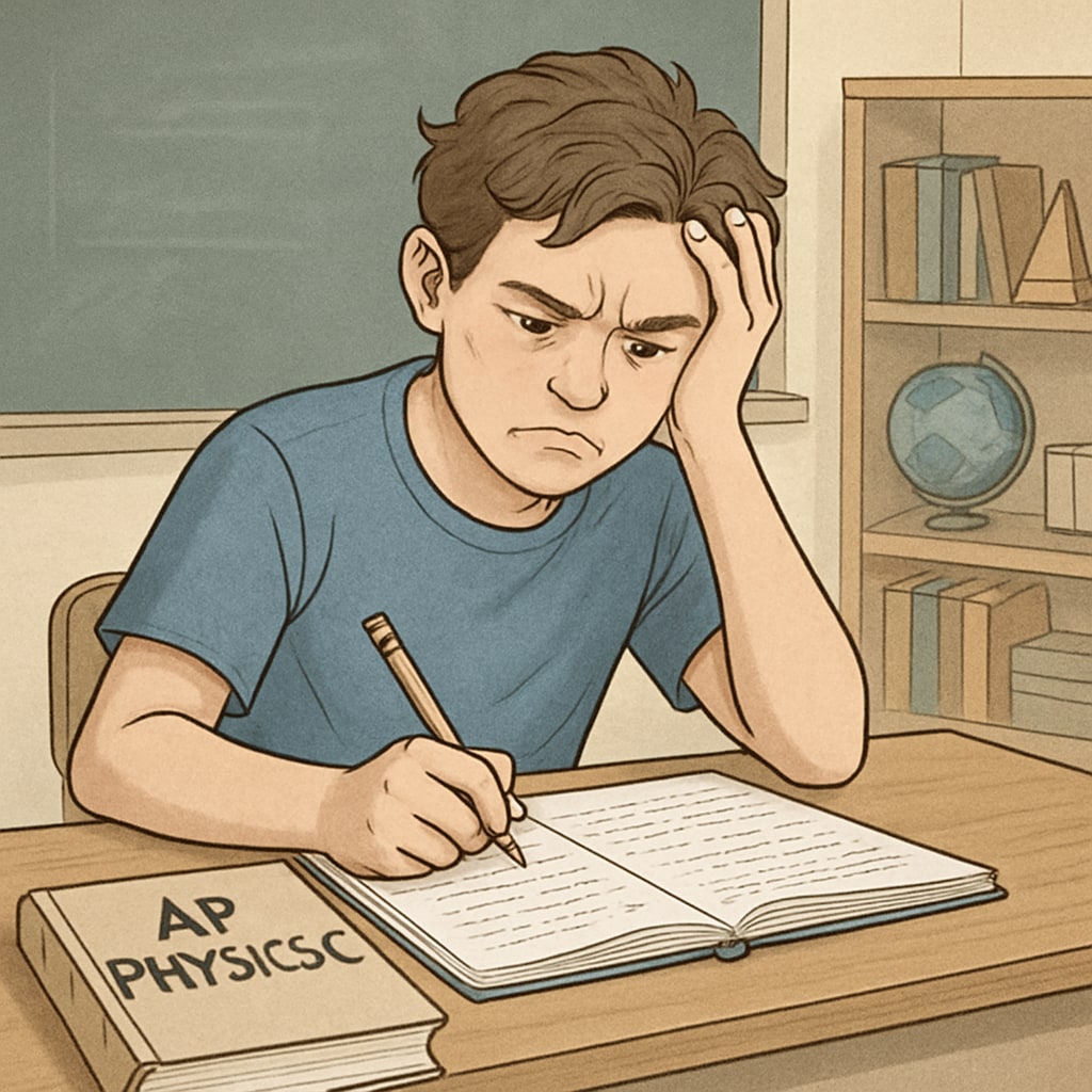 High school student reviewing AP Physics C assignments due to grading errors.