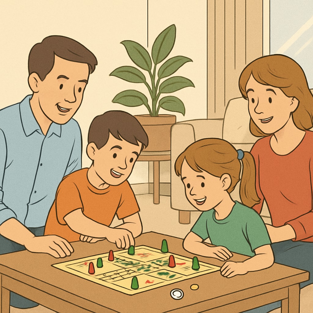 Family engaging in offline activities to balance technology use.