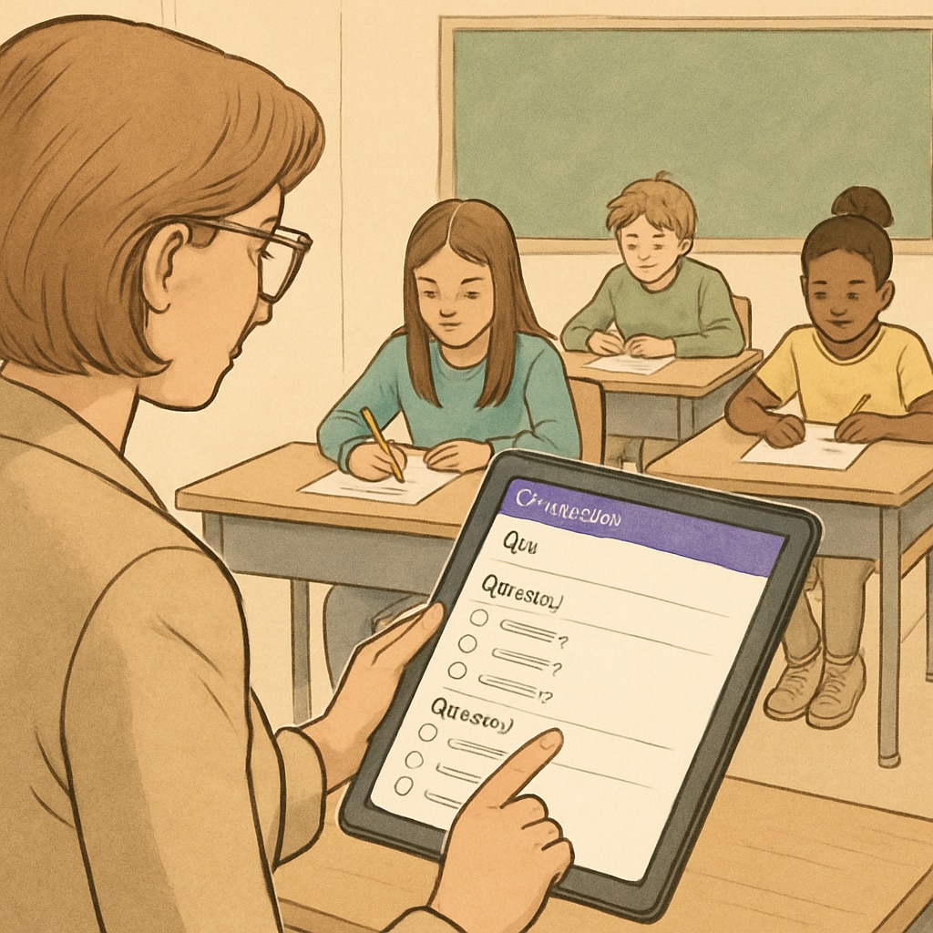 Teacher using Google Forms for a classroom survey