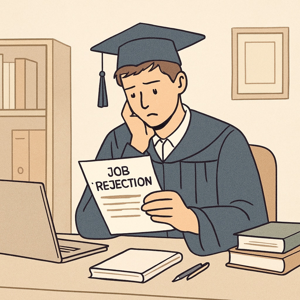 A graduate facing unemployment challenges, reflecting on education's value.