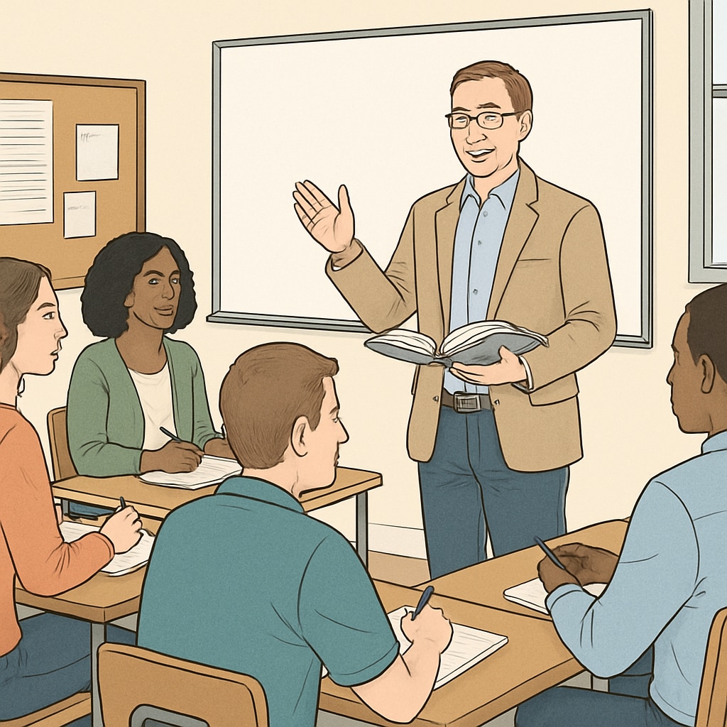 Adult learners in a classroom upgrading their academic qualifications.