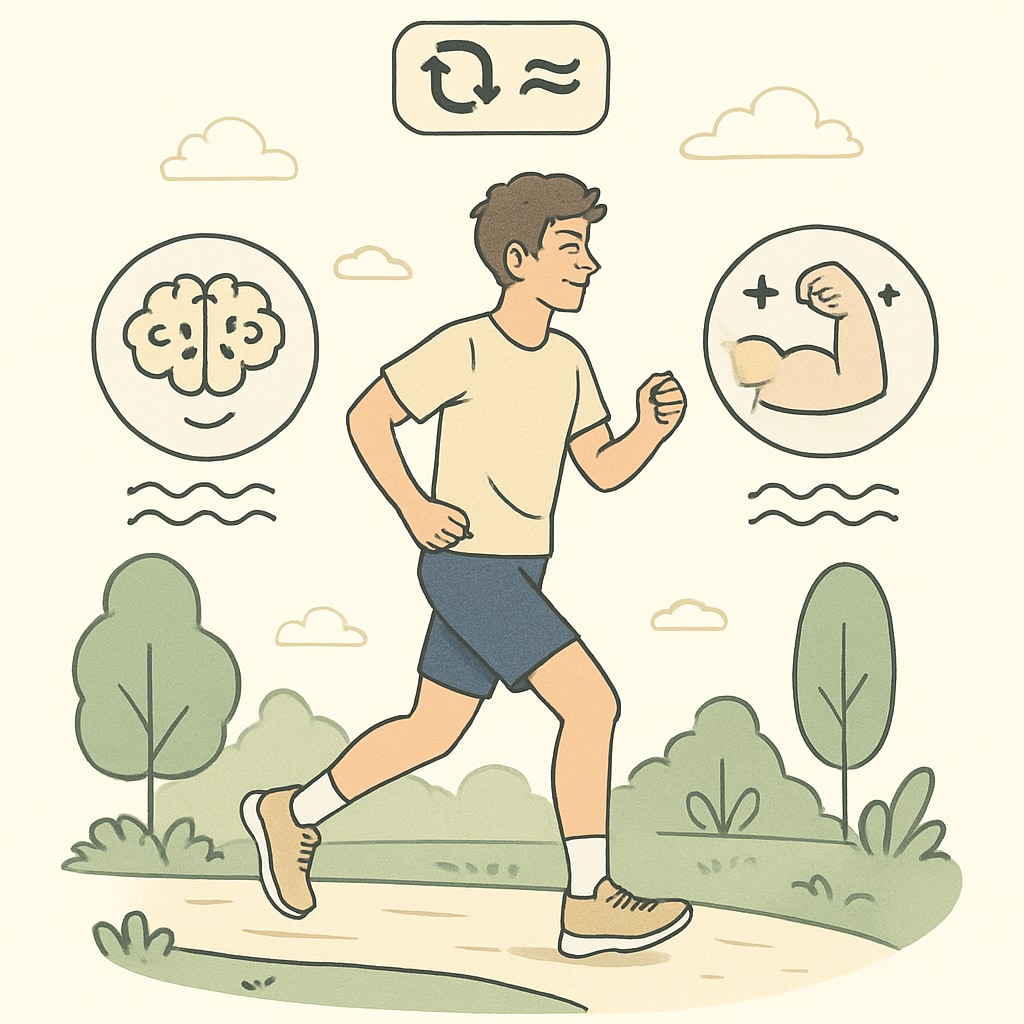 Teenager jogging in the park, promoting healthy habits and physical activity.