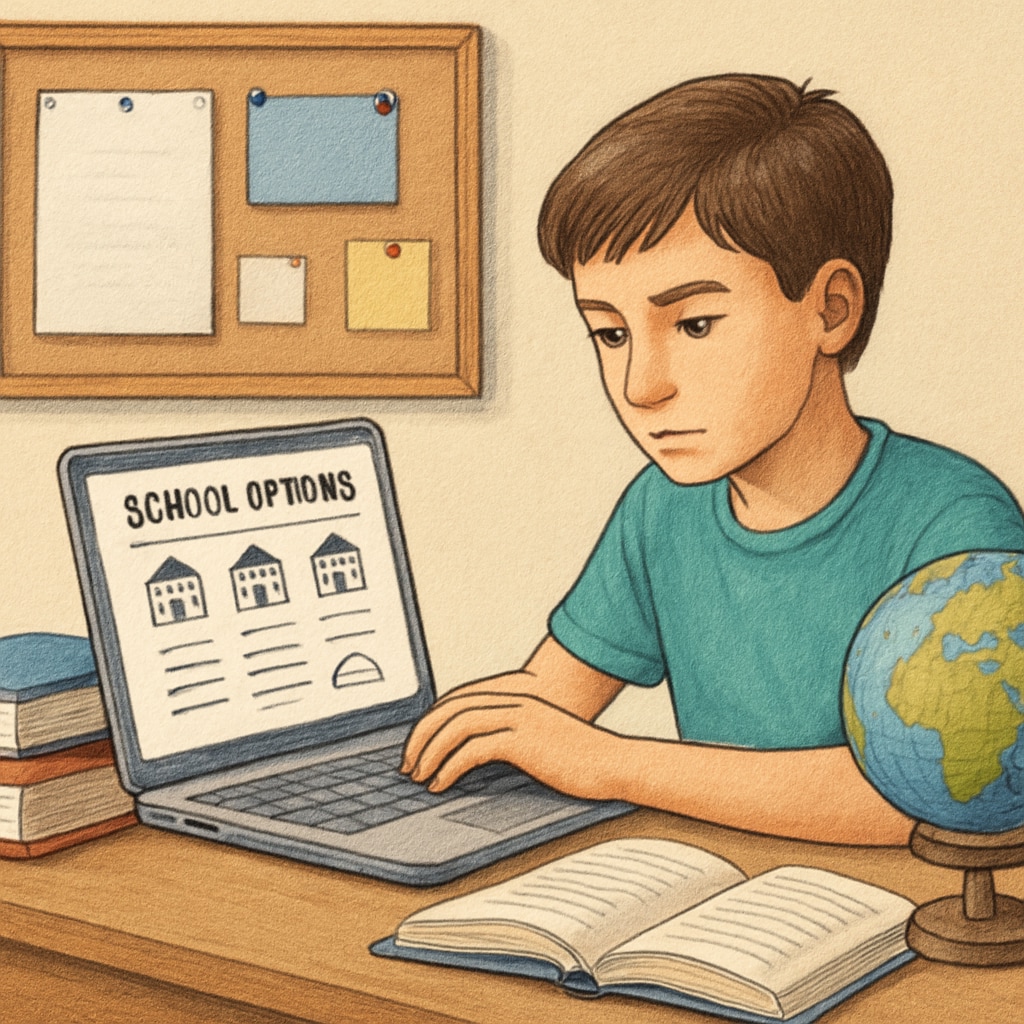 Student exploring school options online for better educational opportunities