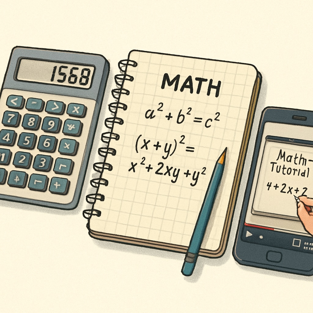 Tools for math test preparation, including YouTube videos and study materials.
