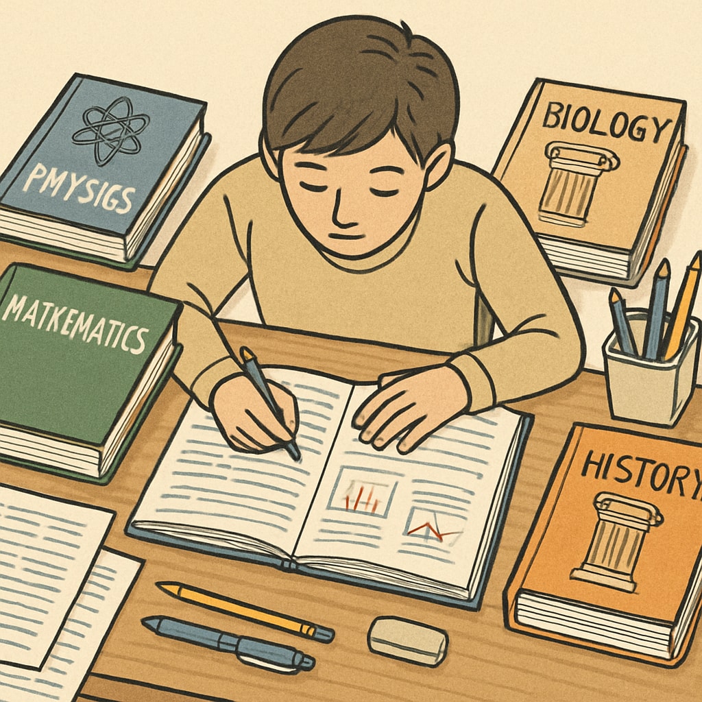 A student preparing for A Levels exams, focusing on specialized subjects.