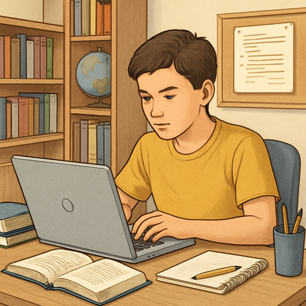 A student working on a laptop in a quiet study space, symbolizing the flexibility of online learning opportunities. Online learning opportunities for career planning.