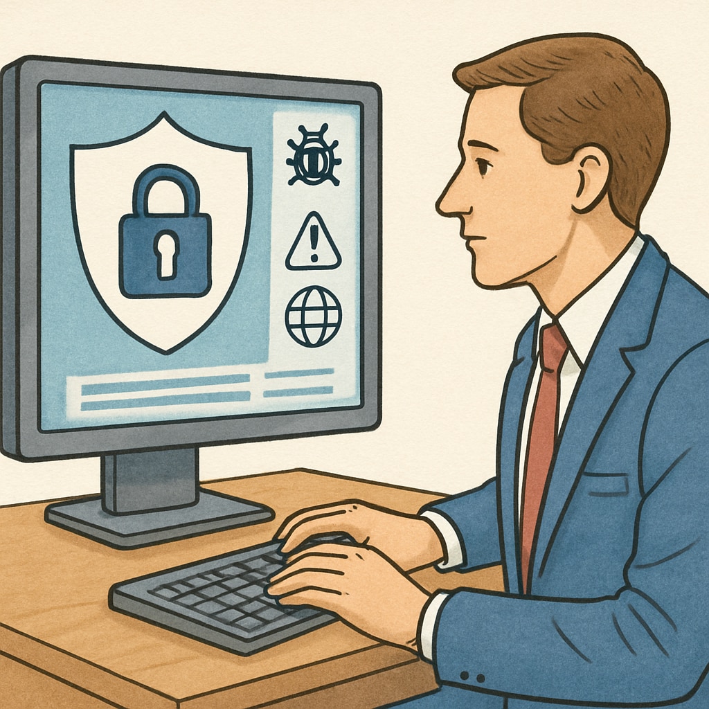 Cybersecurity professional working on IT solutions for digital protection