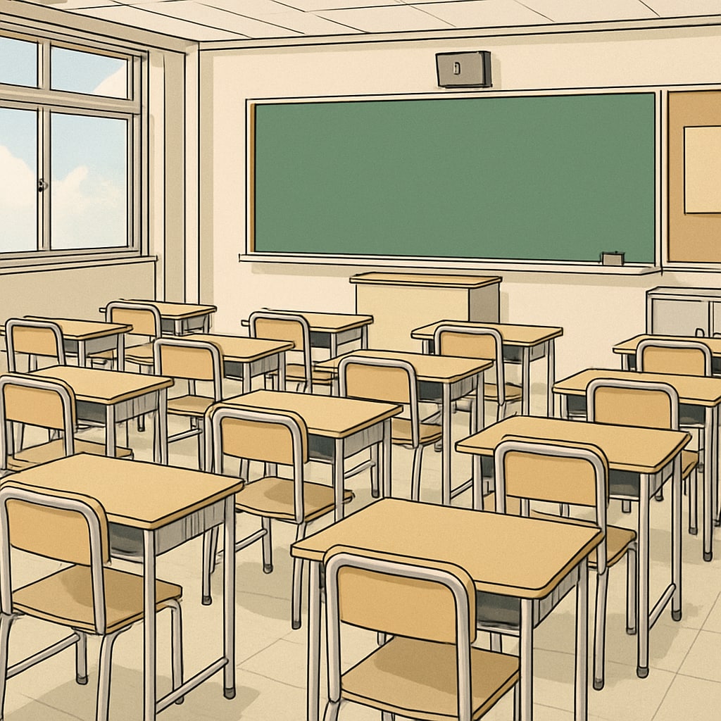 Empty classroom during 