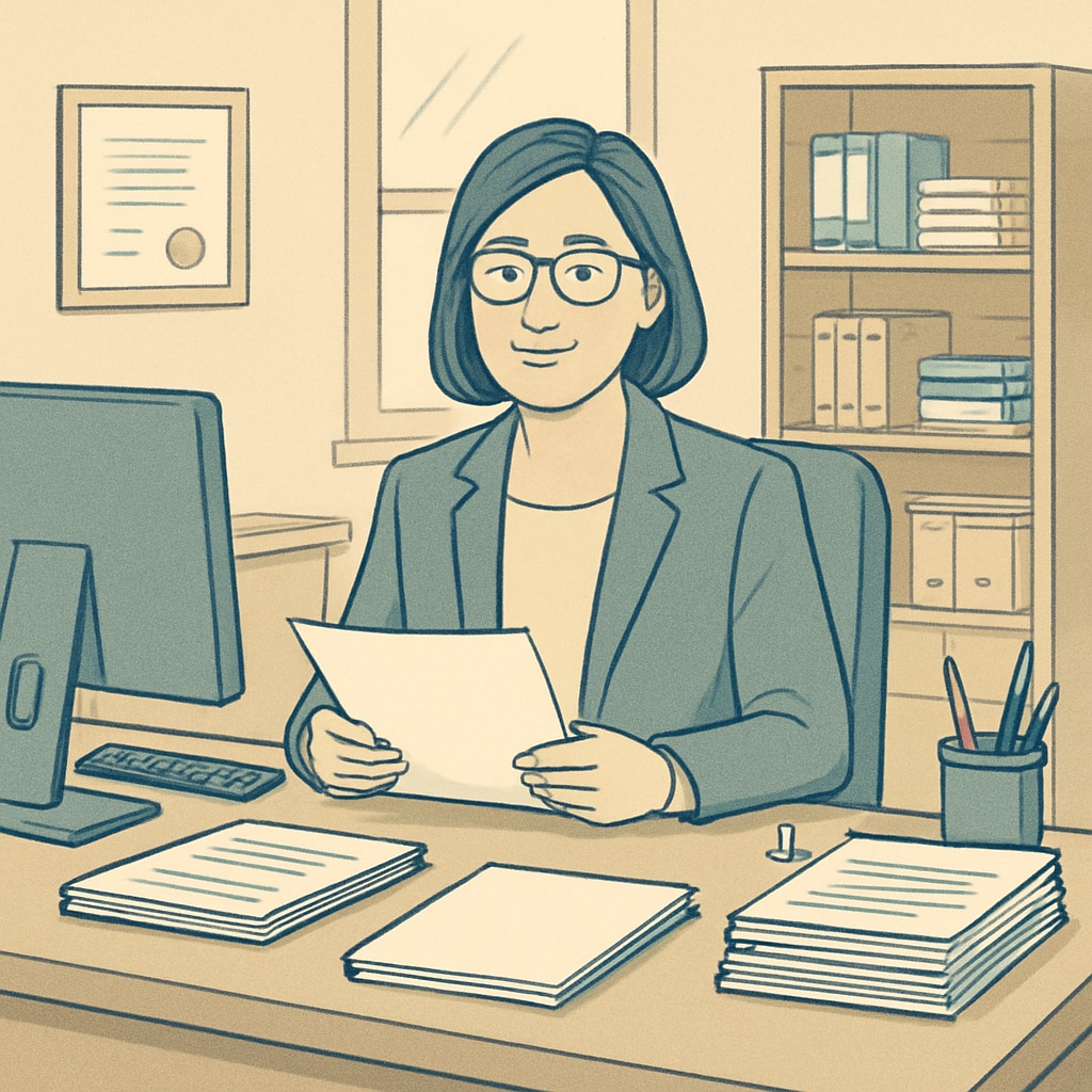 School administrator at work in a non-teaching role.