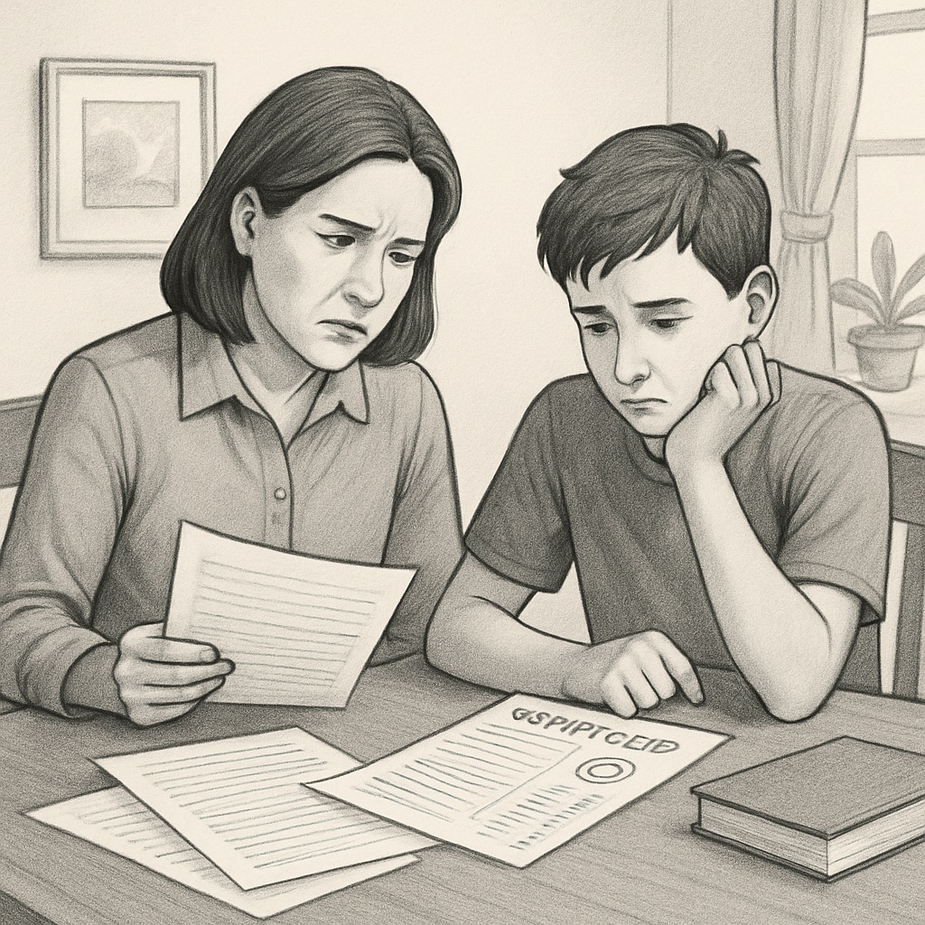 Parent and student discussing grade disputes, academic appeals, and teacher misconduct.