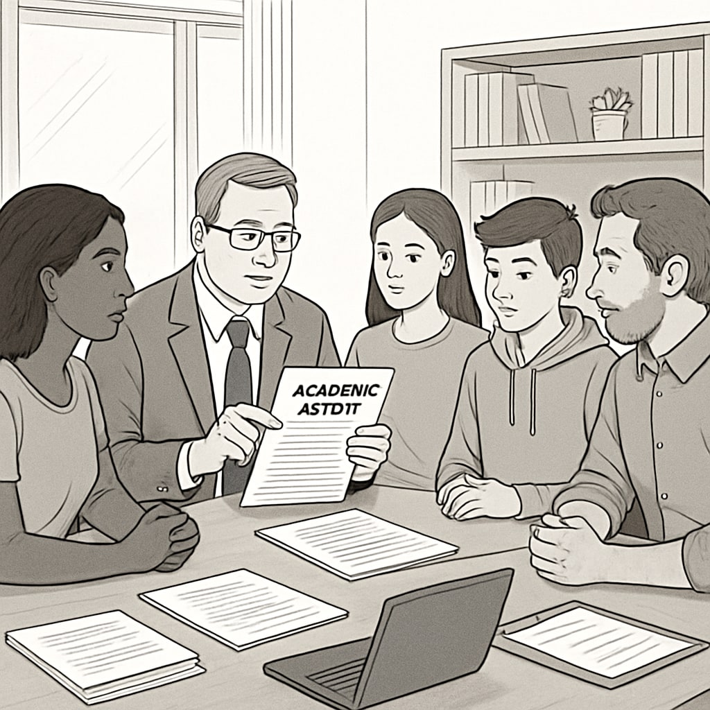 A meeting with school staff about academic appeals and grade disputes.