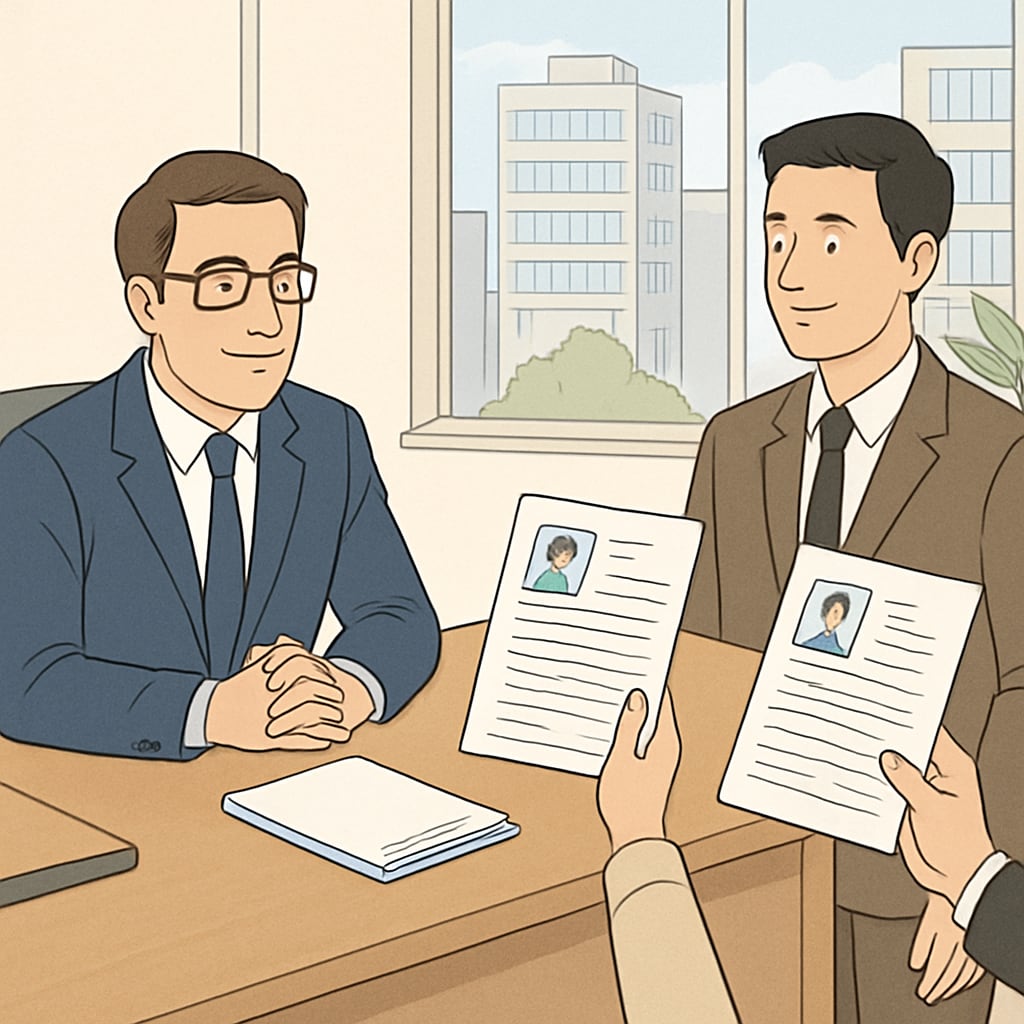 Job applicants presenting their education credentials to an employer in Arizona.