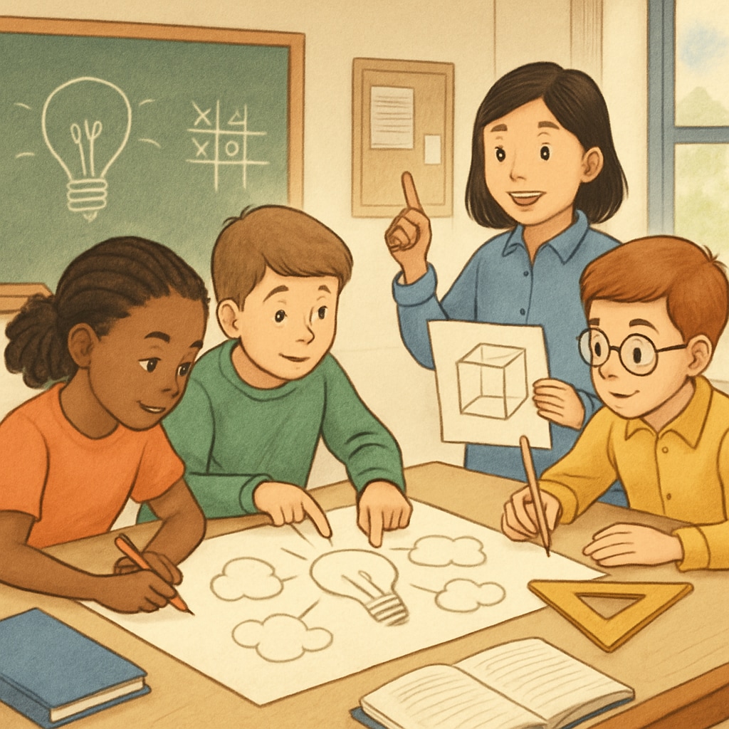 Students working on creative tasks that foster collaboration and critical thinking in a classroom.