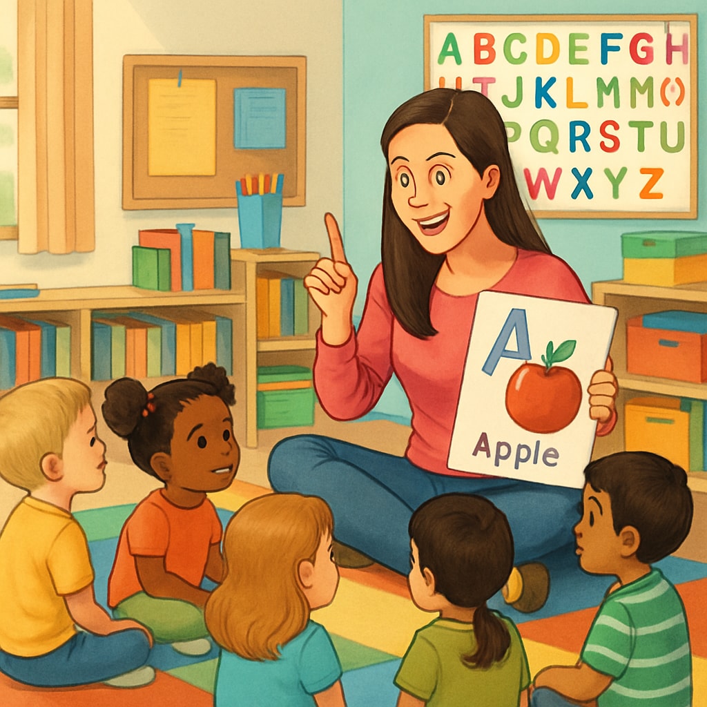 A photograph of Ms Rachel engaging with children through educational content on YouTube, symbolizing her dedication to early childhood education. Ms Rachel interacting with children in a learning session, representing her educational efforts.