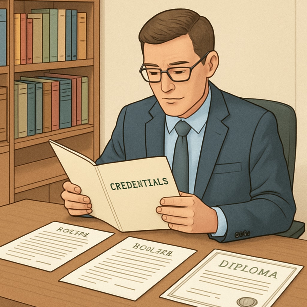 A hiring manager reviewing a candidate’s academic credentials.