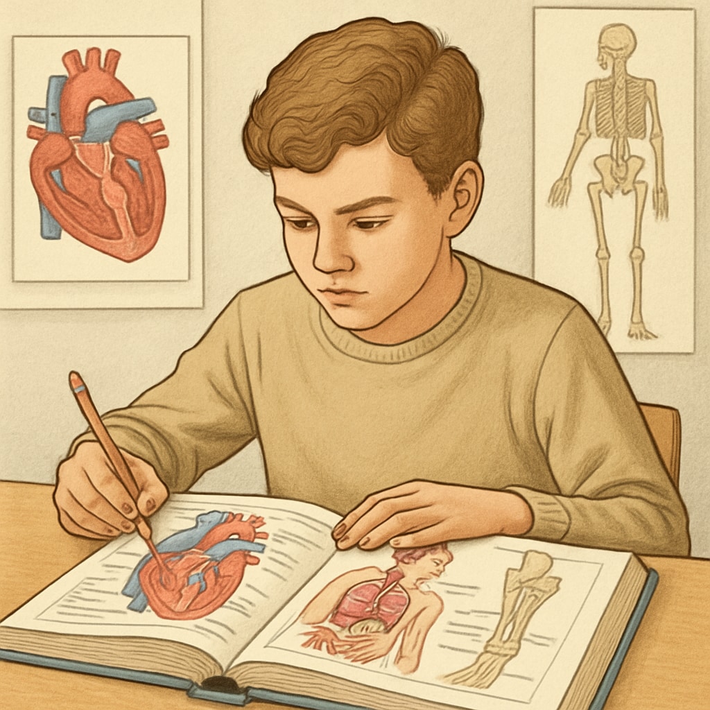A young student deeply engrossed in a medical textbook, symbolizing the thirst for specialized knowledge. A student studying a medical textbook, representing academic excellence and specialized learning.