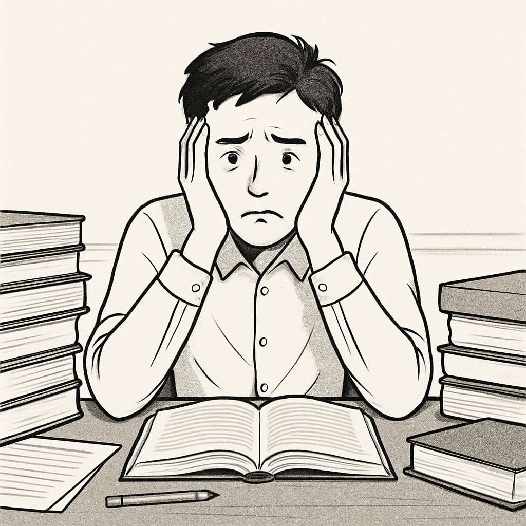 Student overwhelmed by academic pressure, highlighting the downside of the 