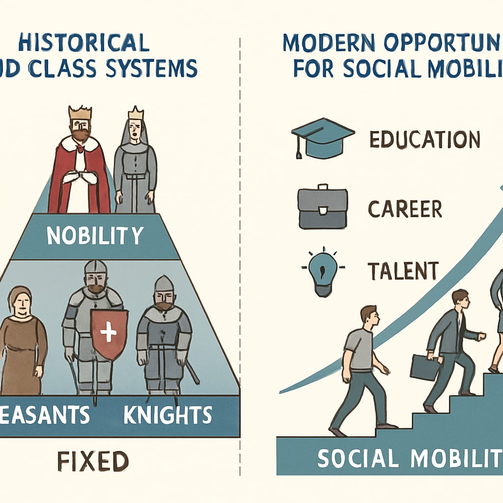 A visual representation of historical and modern class systems in social studies education.