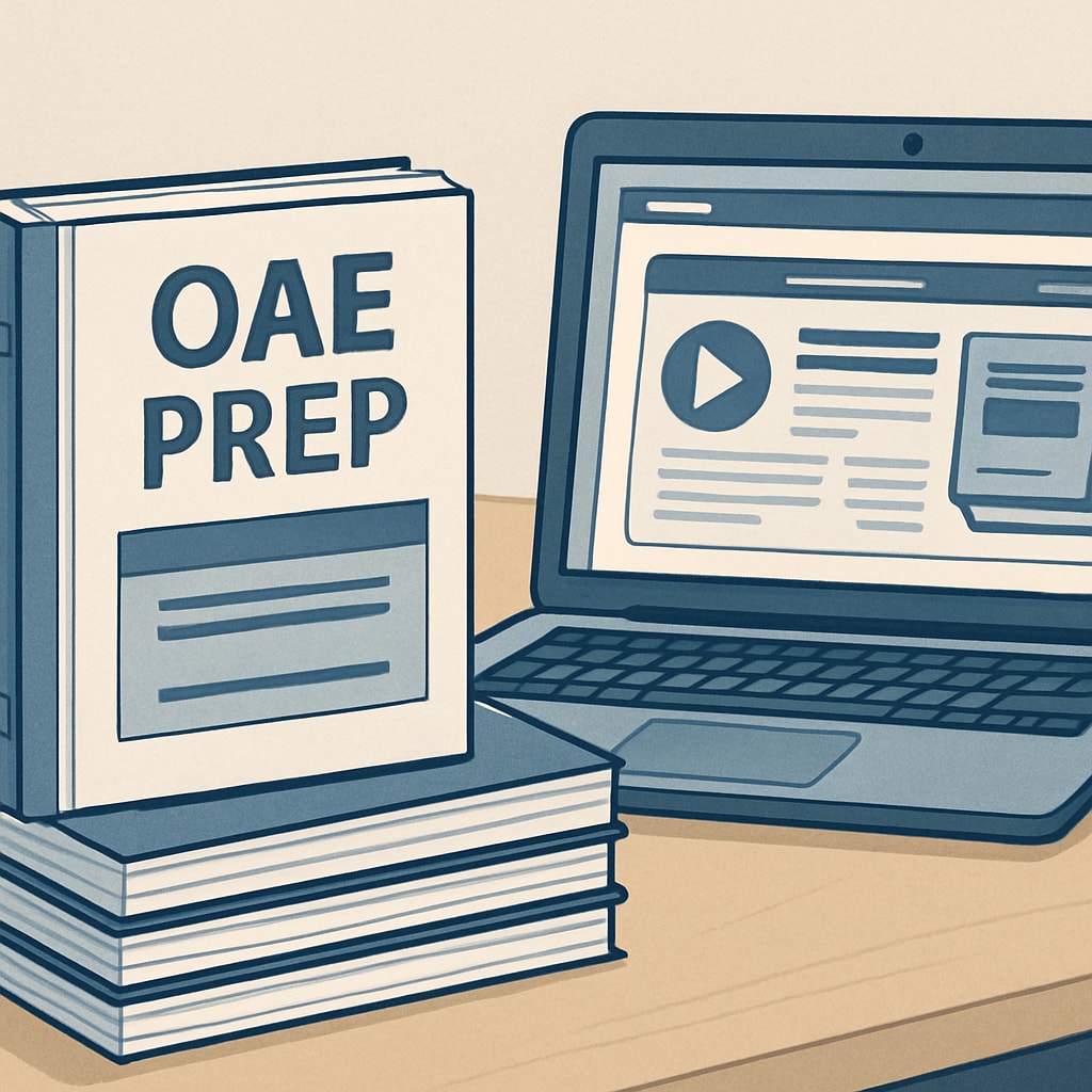 Study guides and online resources for OAE exam preparation.