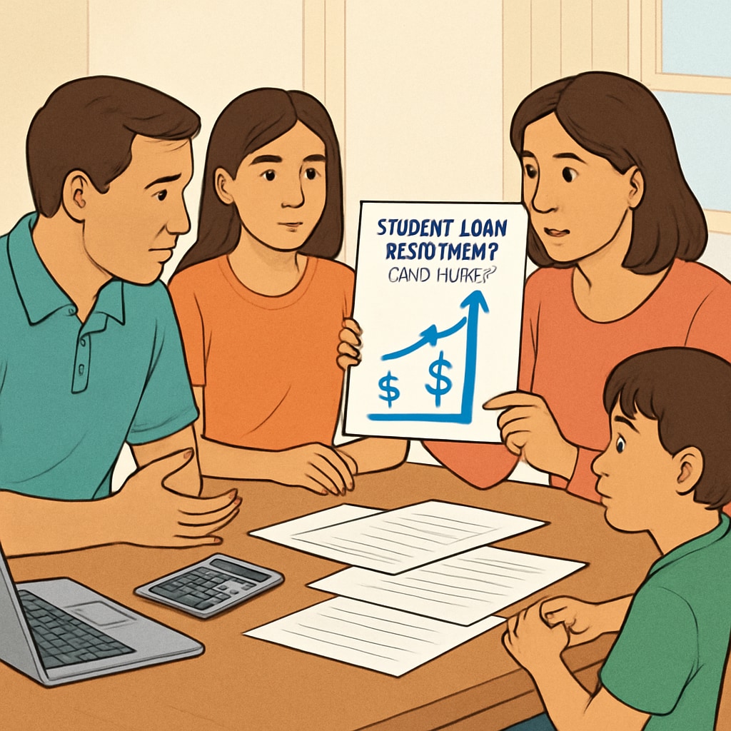 A family evaluating their budget due to SAVE plan repayment increases.
