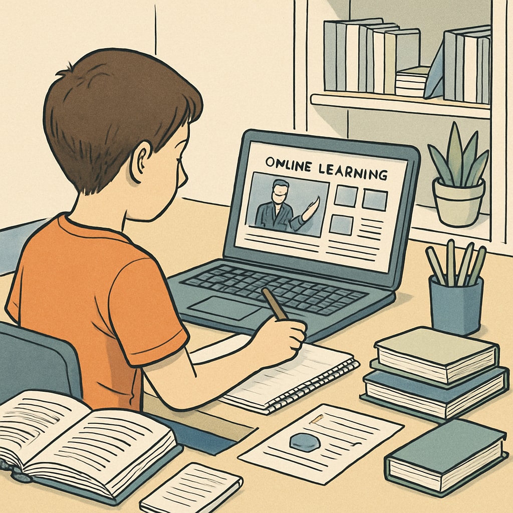Gifted student using an online platform for academic development, relevant to Duke TIP alternatives.