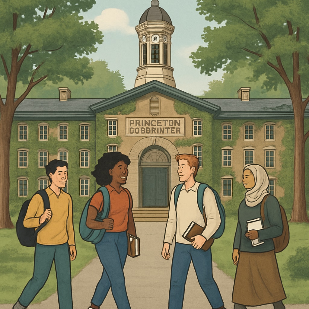 Students on Princeton's campus, showcasing Ivy League culture.