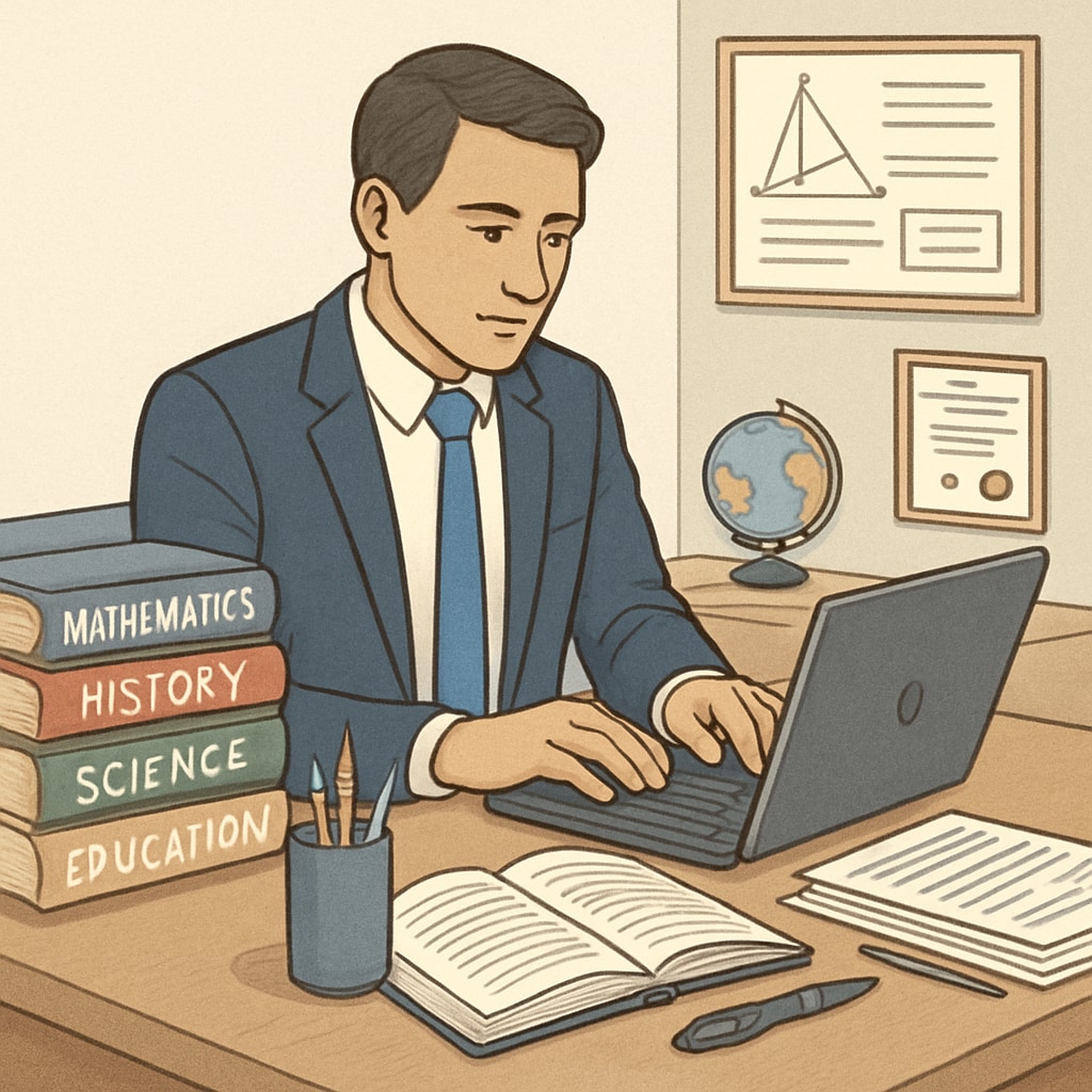 A professional working on a laptop with academic books and documents nearby, symbolizing balancing career and education. Balancing career and education while pursuing a master's degree.