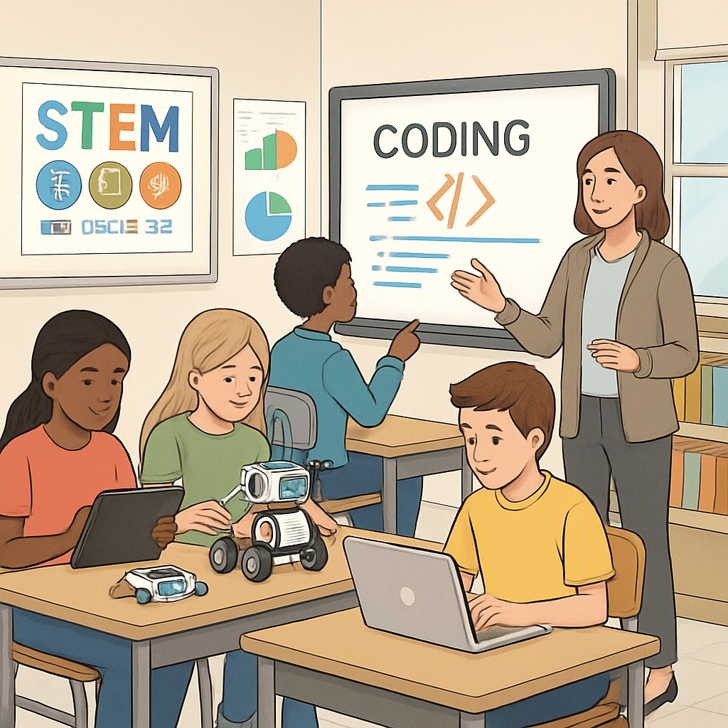 Innovative educational strategies in public schools, including STEM and technology programs.