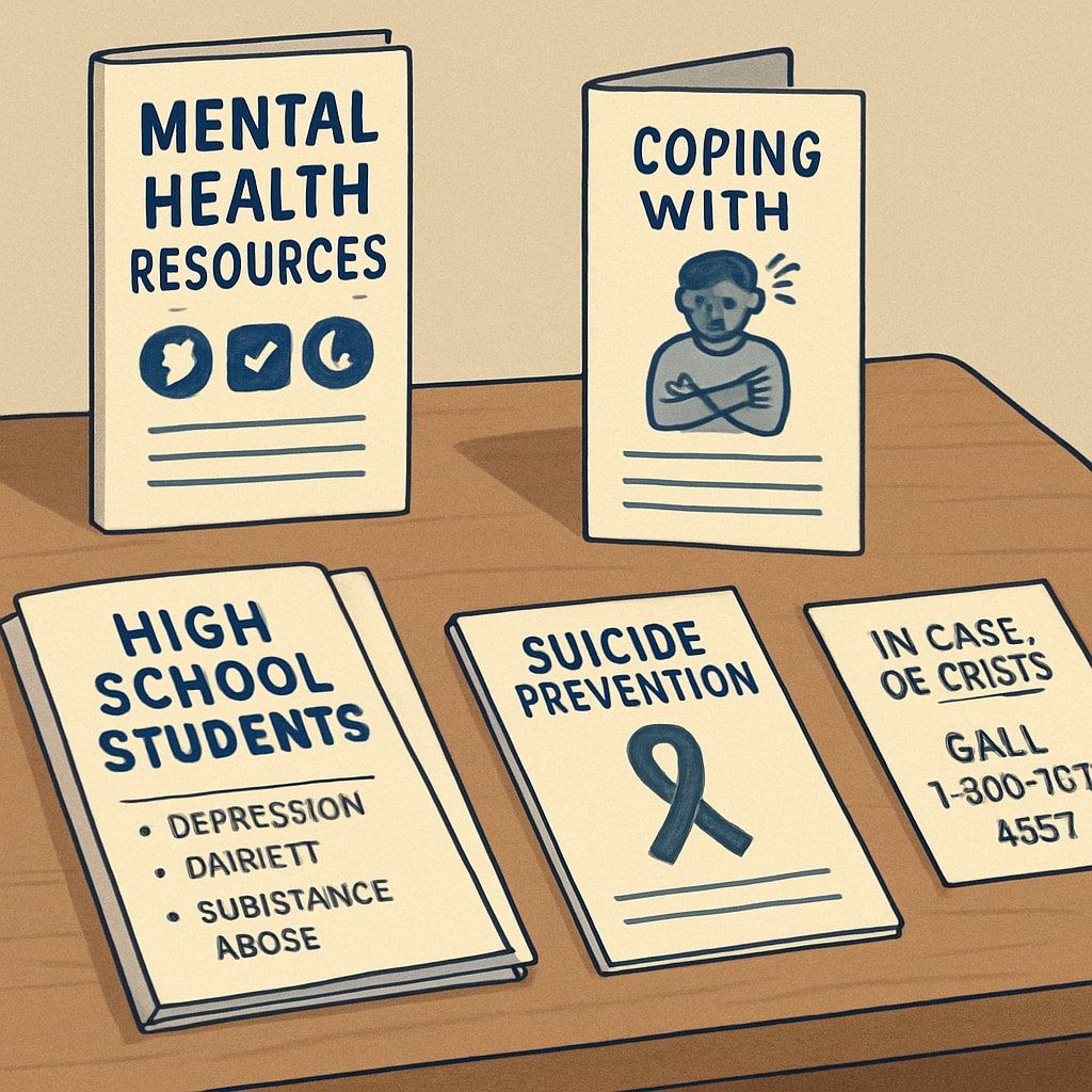 High school mental health support resources table.