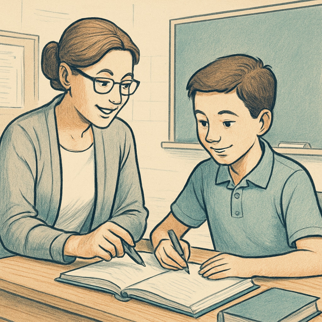 Teacher helping a student, symbolizing the benefits of school transfers.