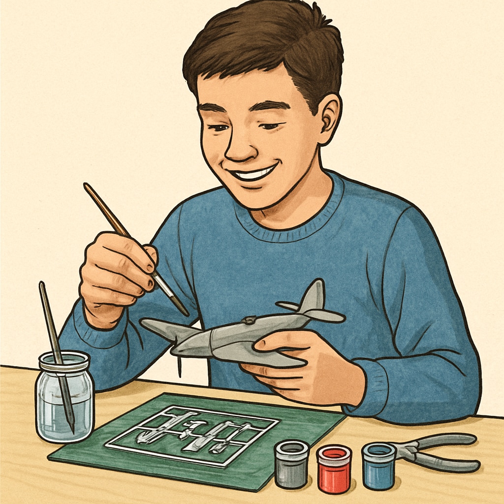 Teen engaged in learning through creative hobbies.