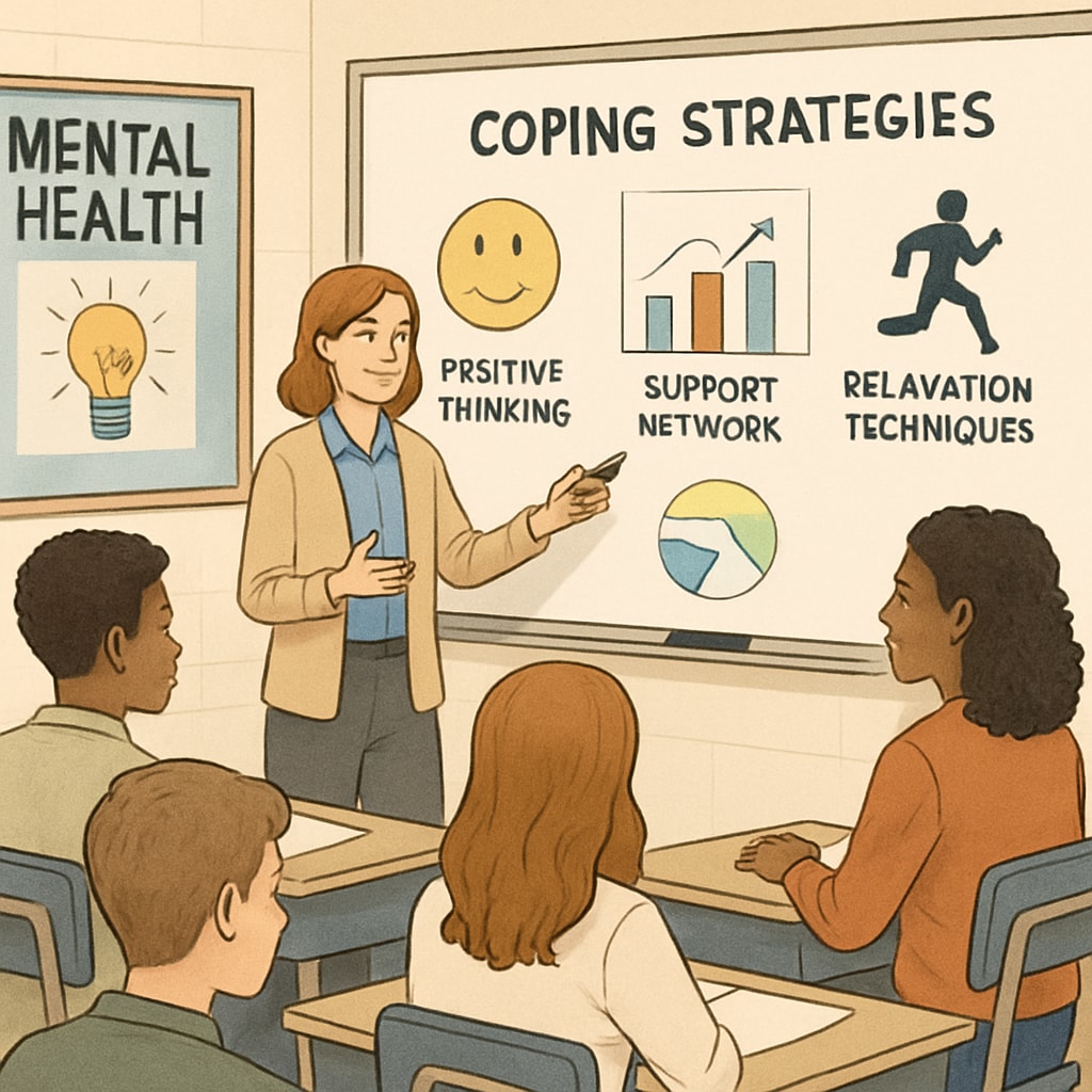 Interactive mental health session with high school students.