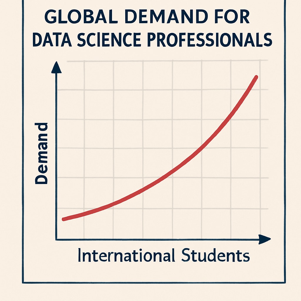 A graph showing data science demand for international students applying to U.S. programs.