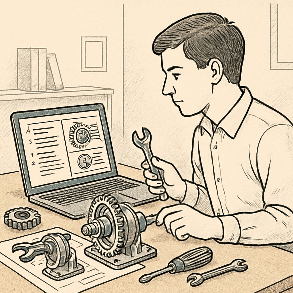 Mechanical engineering student studying online for dual degree strategy.