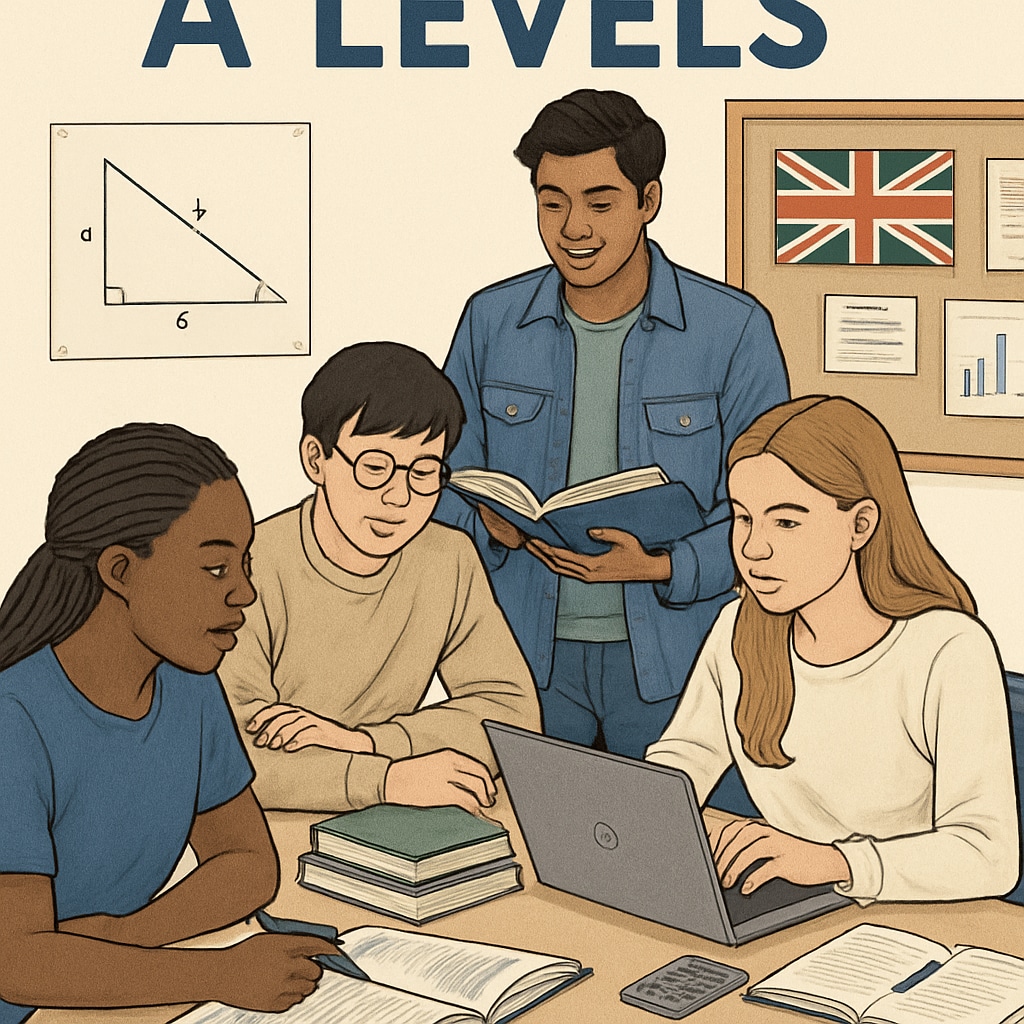 UK students discussing A Levels subjects in a collaborative setting, reflecting a flexible education system.