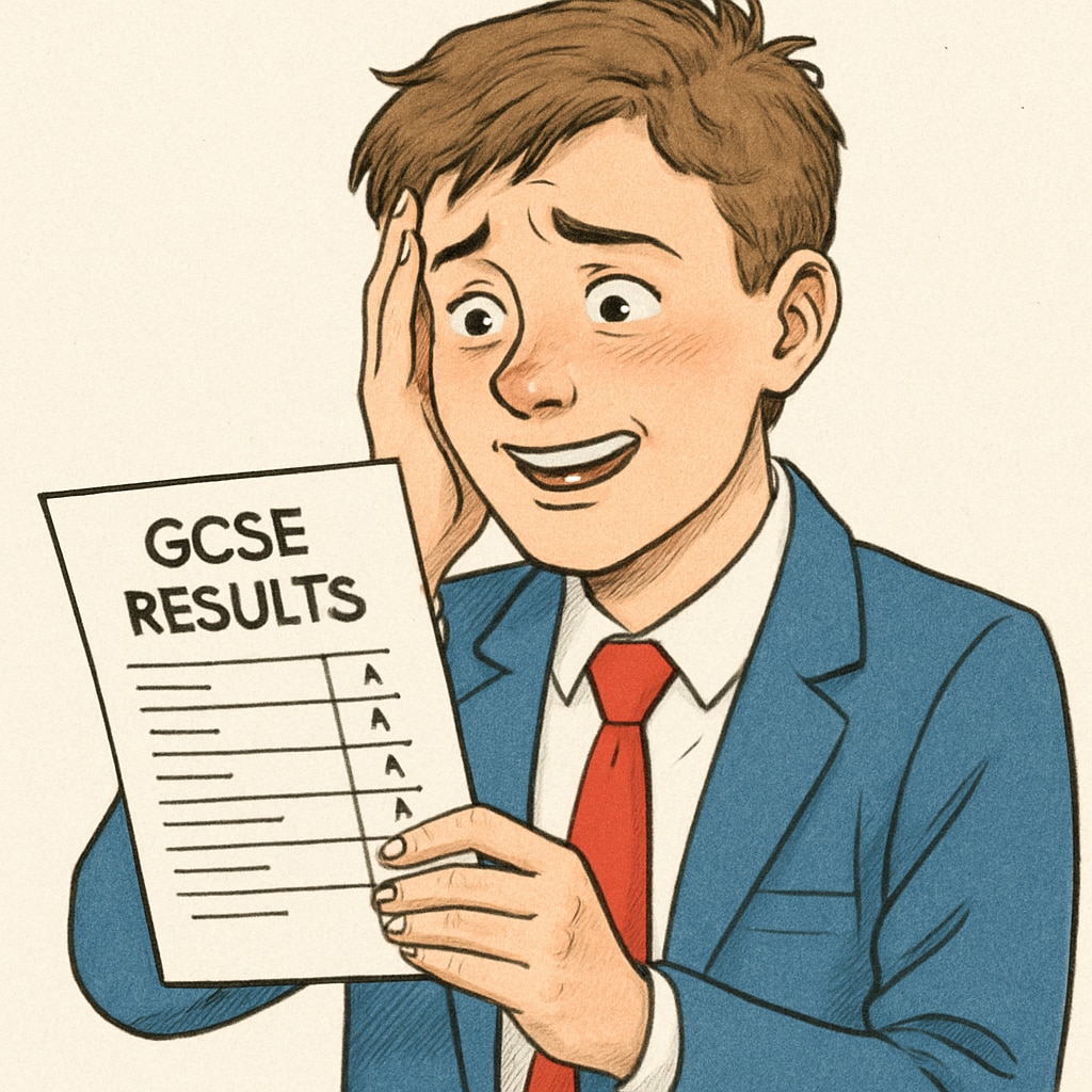 A student reflecting on their GCSE results and academic pressure.