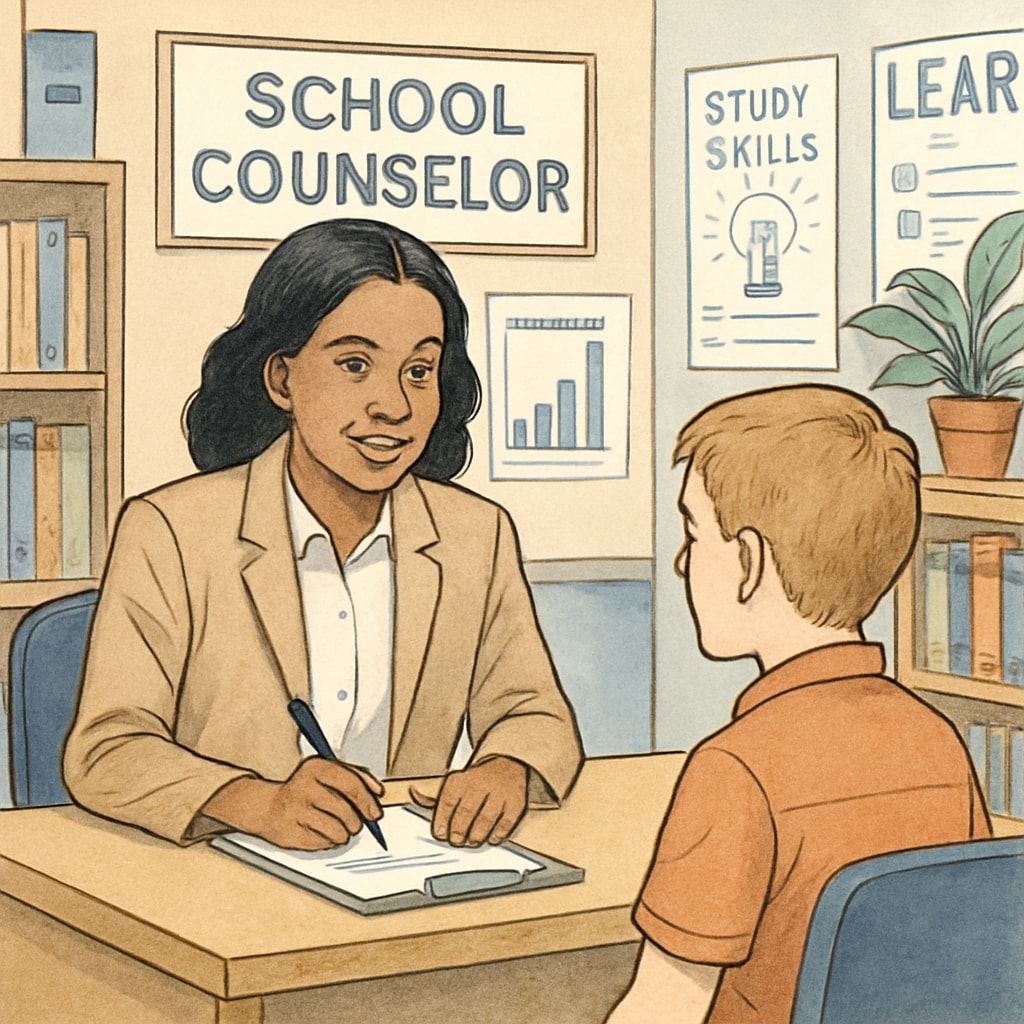 A counselor providing one-on-one support to a student to highlight flexible attendance solutions.