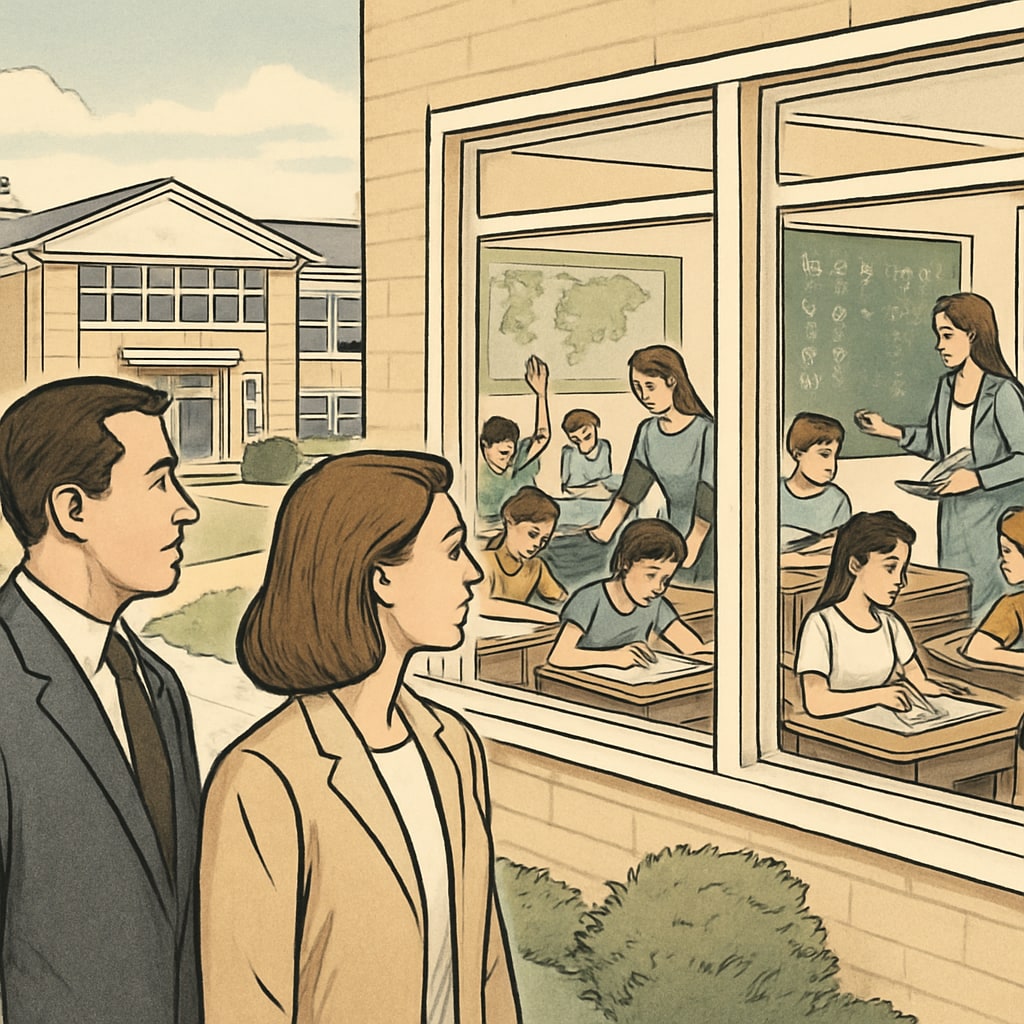 Parents exploring education options in a high-ranking school district.