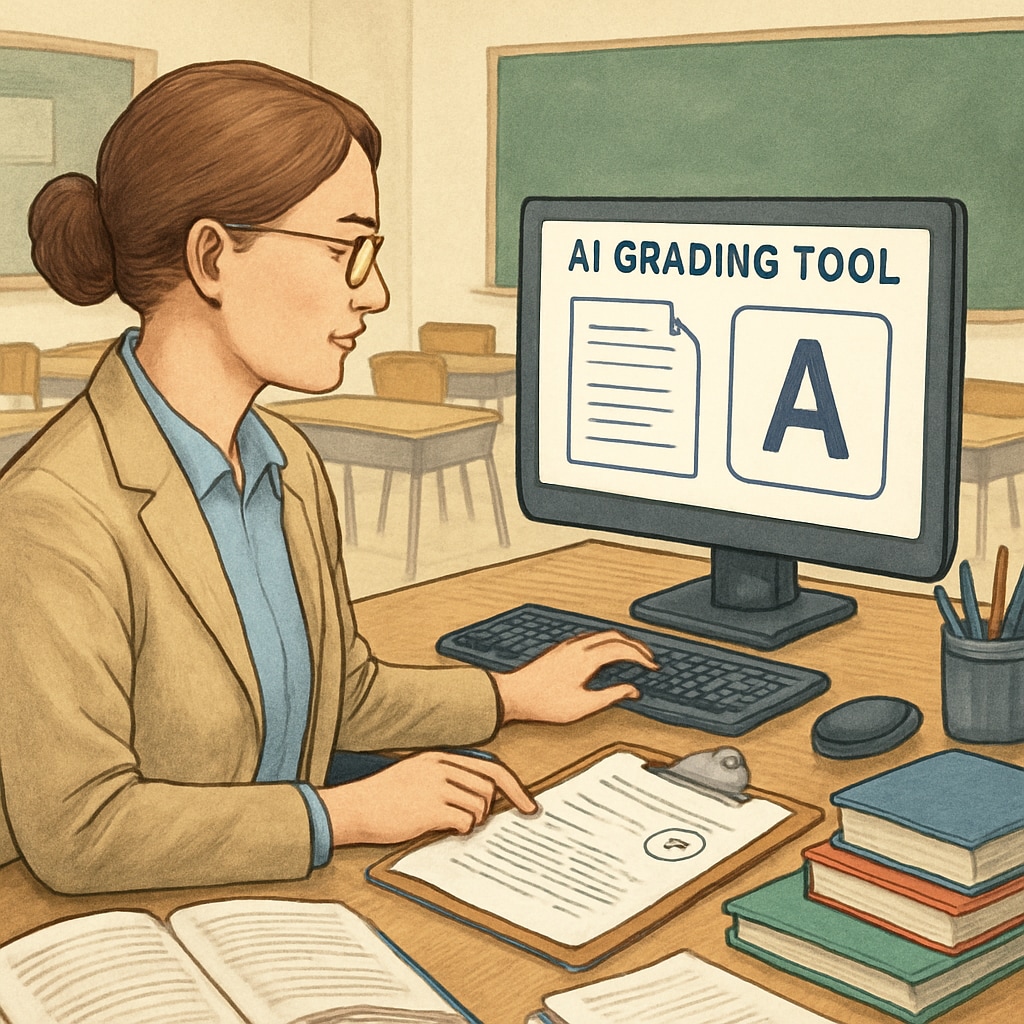 AI-powered grading tool used by a teacher to reduce administrative workload.