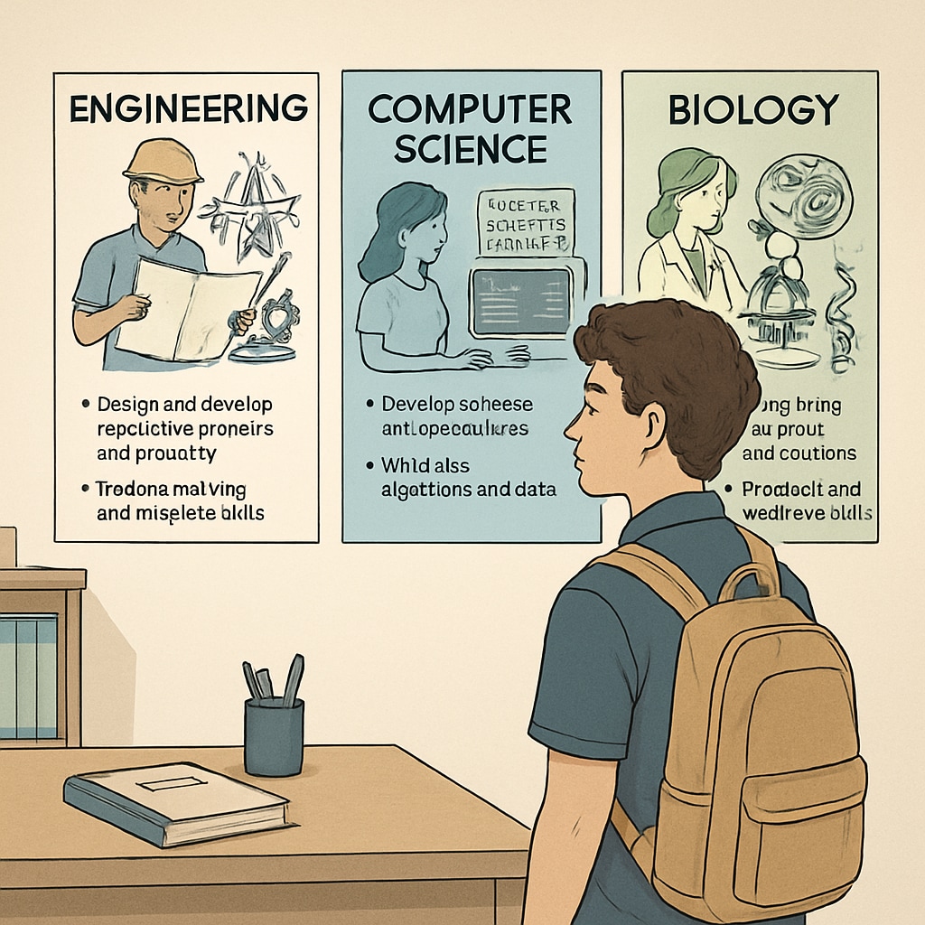 High school student exploring STEM career options.